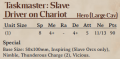 Taskmaster on Chariot 2ndEdition Rules