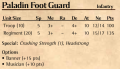 Paladin Foot Guard 1st Edition Rules