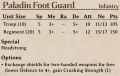 Paladin Foot Guard 2nd Edition Rules