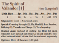 Spirit of Valandor 2nd Edition Stats