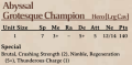 Abyssal Grotesque Champion 2nd edition rules