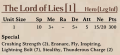 Lord of Lies 2nd Edition Rules